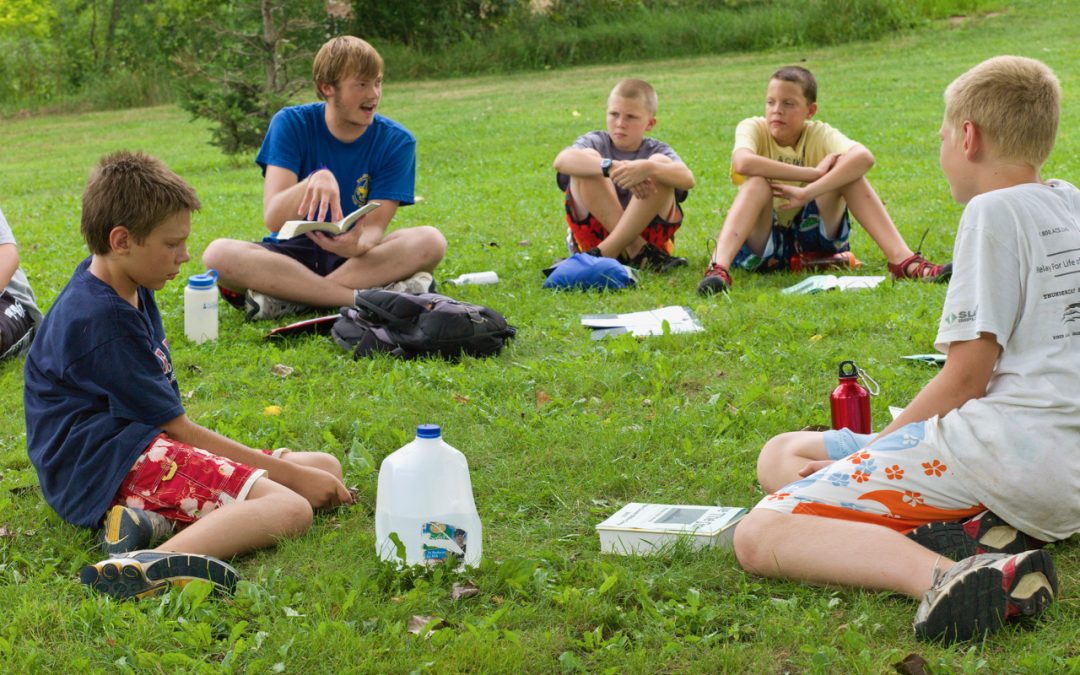 Reading the Bible at Camp